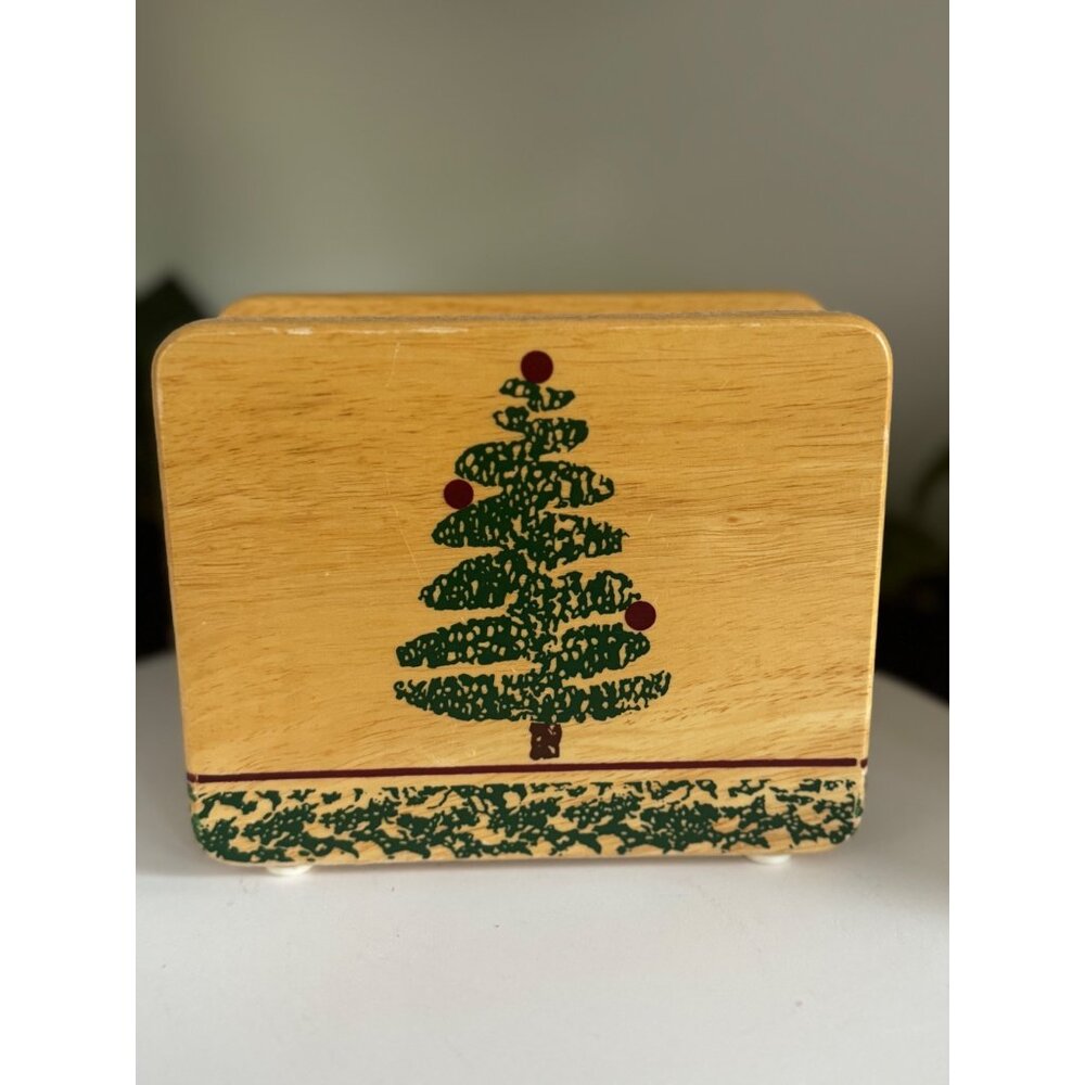 Handcrafted Furio Wooden Christmas Tree Napkin Holder